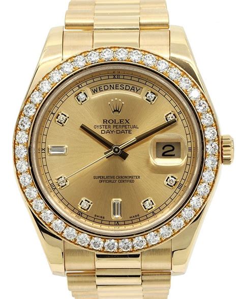 gold presidential rolex with diamonds|rolex presidential 41mm yellow gold.